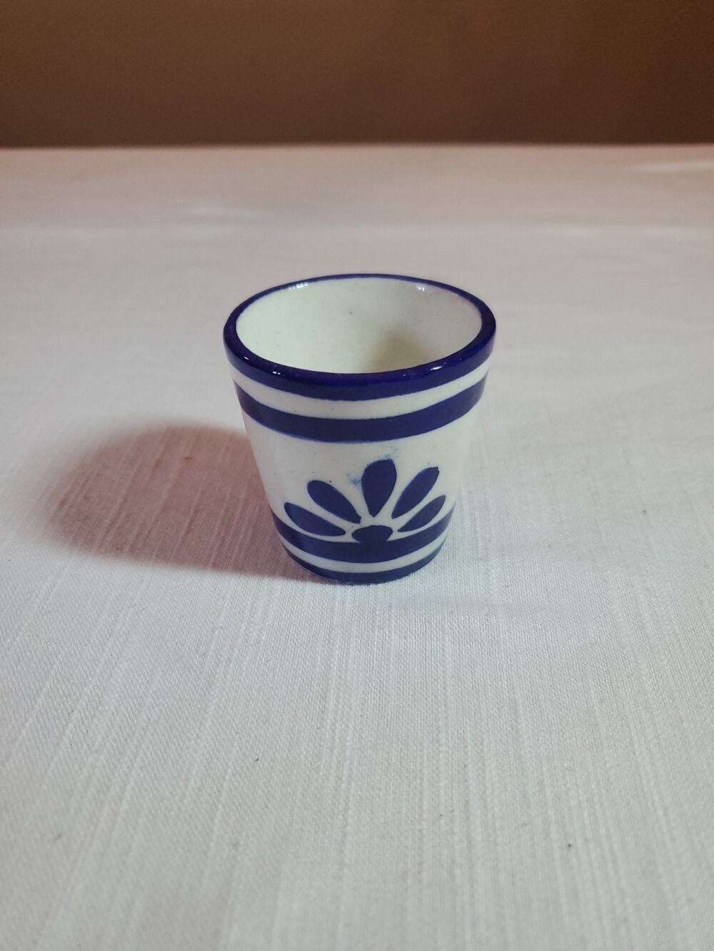 Handmade Jaipur-Inspired Blue Pottery Ceramic Glass Tumbler Cup Decor